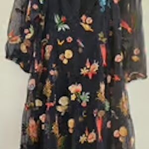 JOHNNY WAS Embroidered flowy tiered Dress-Perfect for Wedding/any Occasion-XL